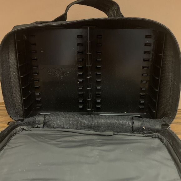 Case It BMI Cassette Tape Storage Travel Black Bag Zippered Handle Hold 16 - Picture 2 of 6